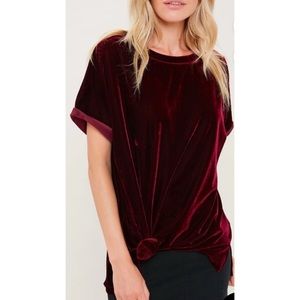 Wishlist Crushed Burgundy Velvet Top